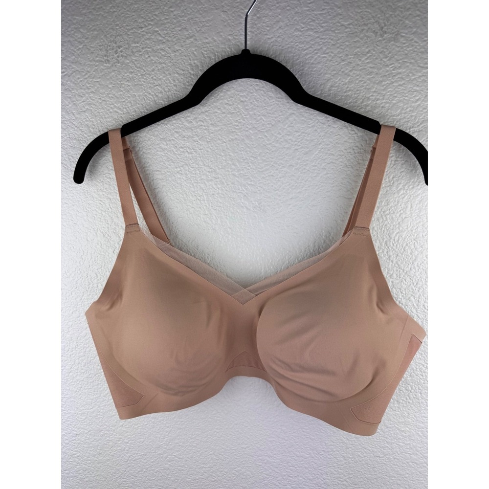 HONEYLOVE Shapewear Bra XL Beige‎ Full Support Wireless Comfort Mesh Overlay